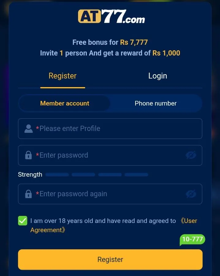 Register At 77