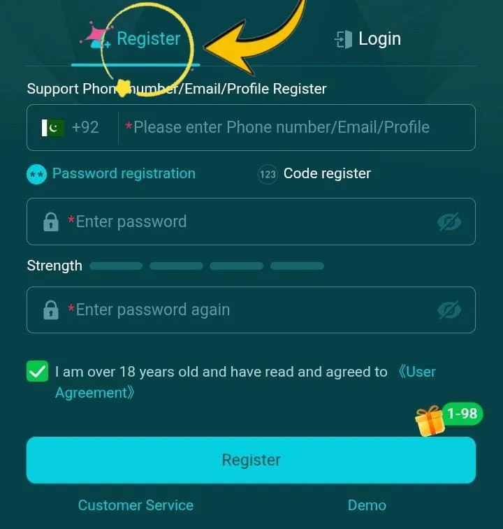 HH98 Game APK Download For Android For Pakistani Players 3 Register now
