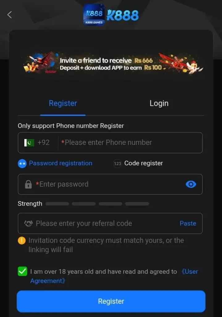 Game k88 Registration
